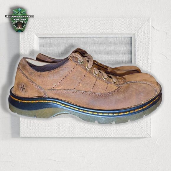 Dr Martens Y2K Vintage John Crazy Horse Leather 10 Hole Oxfords, Size 7 - Picture 7 of 9